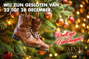 Wij zijn gesloten van 22 tot 28 December. Prettige Feestdagen!